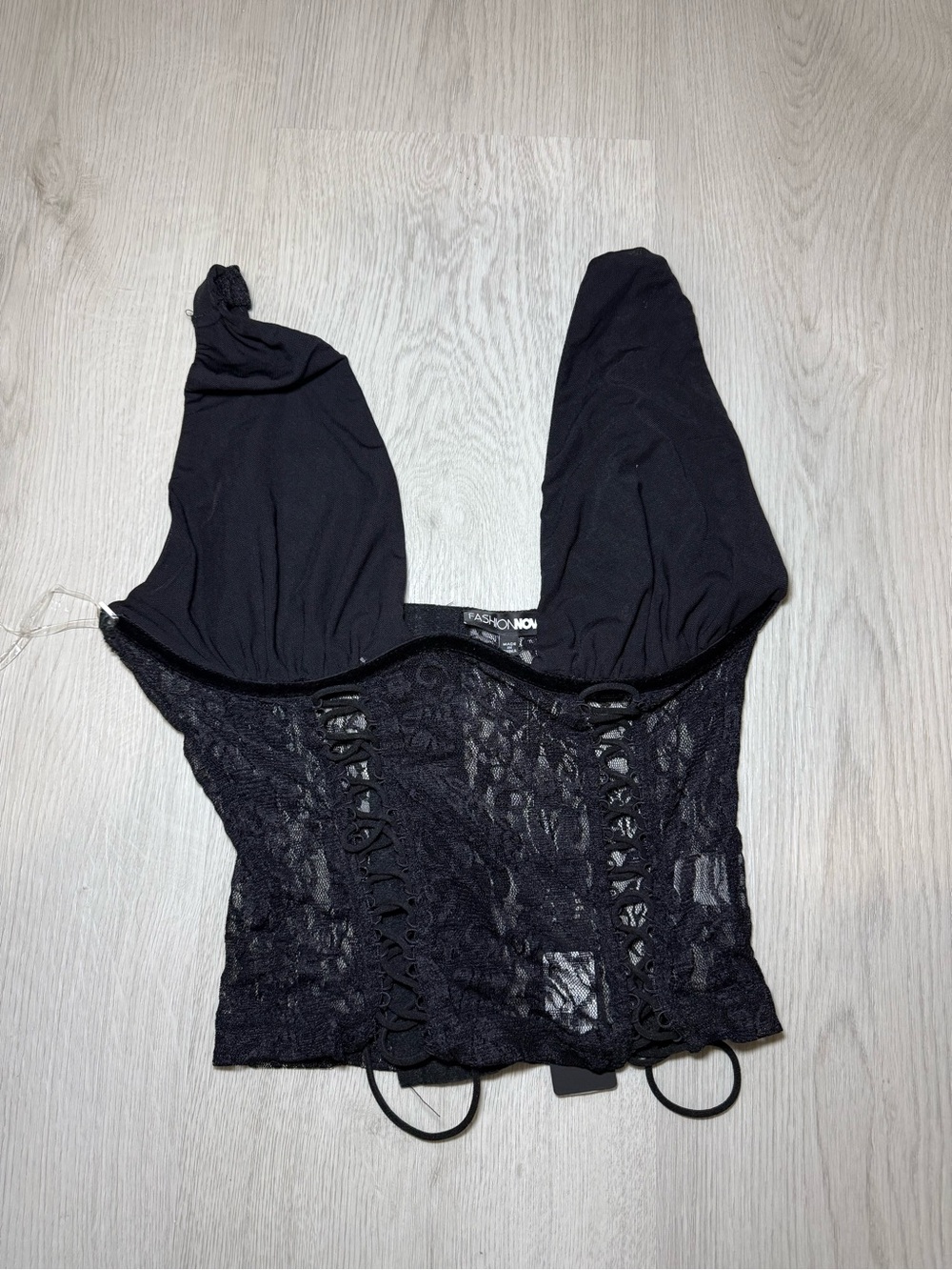 Fashion Nova Black Lace Bustier Top